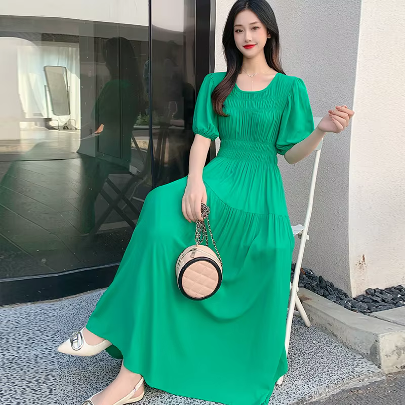 Nouvelles robes maxi d'été pour femmes, style vintage français, imprimé floral, robe décontractée am
