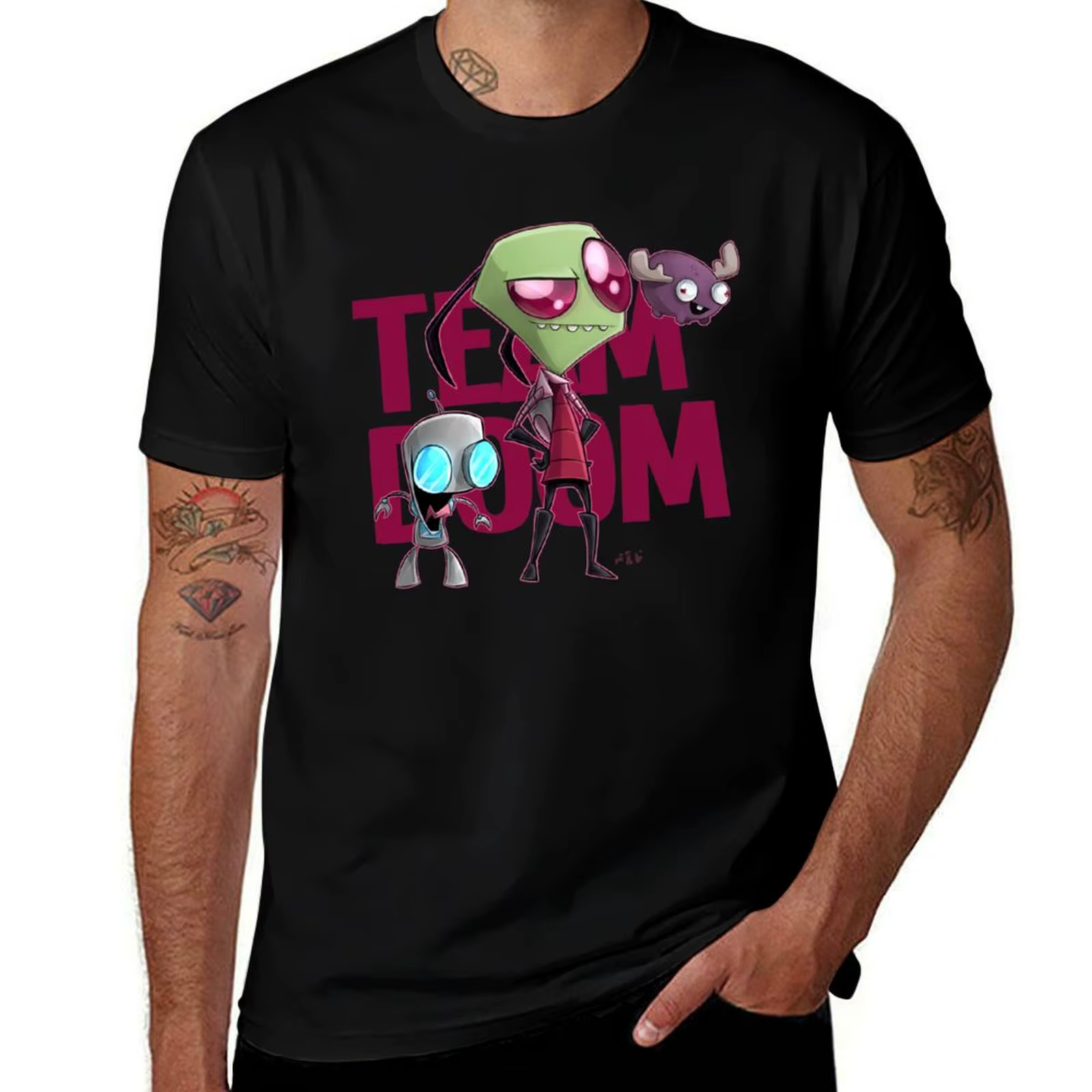 Team Doom T-Shirt vêtements esthétiques garniture vêtements plaine noir t-shirts hommes