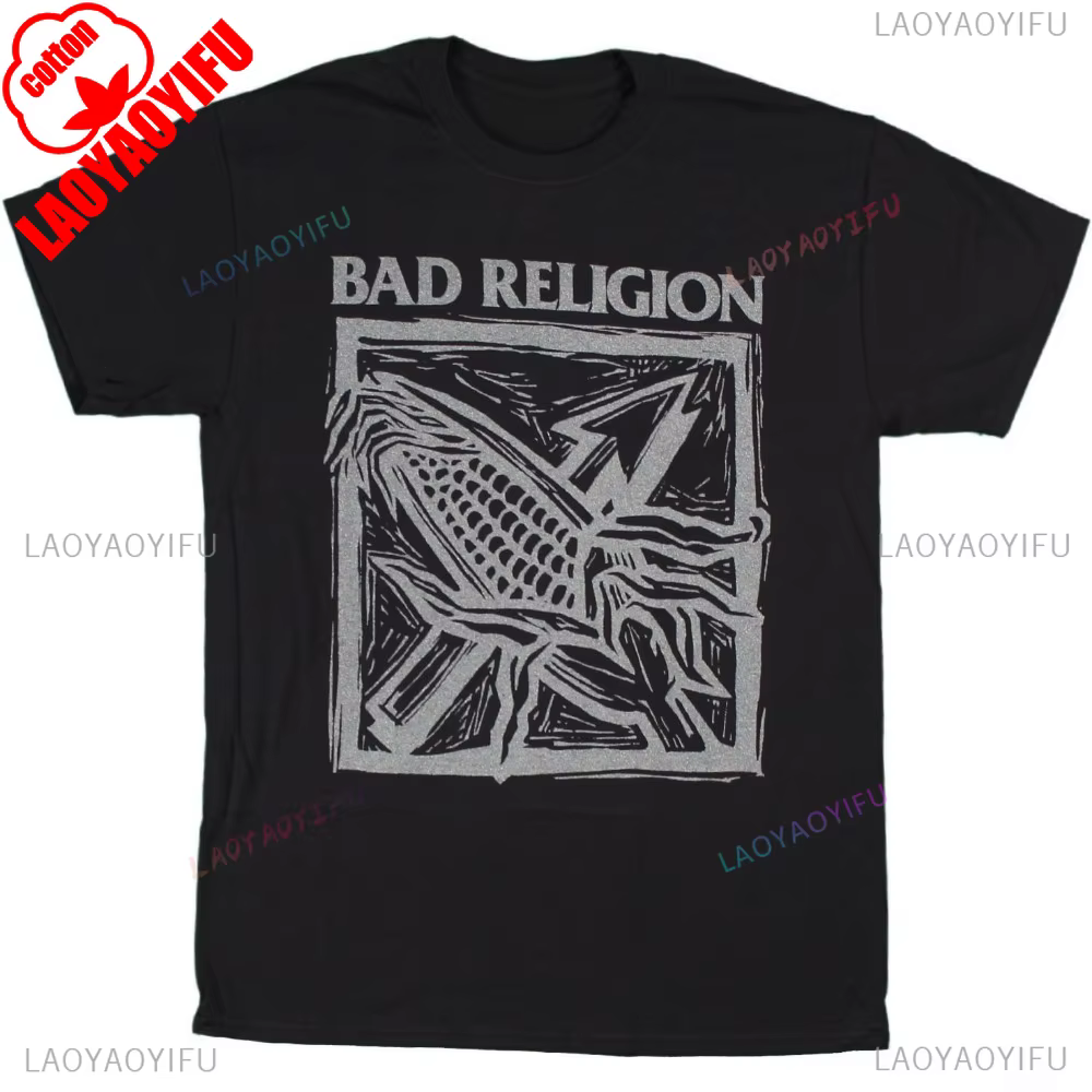 Bad Religion-T-Shirt Slimfit pour hommes contre le Grain, Camisetas d'été respirantes, col rond, man