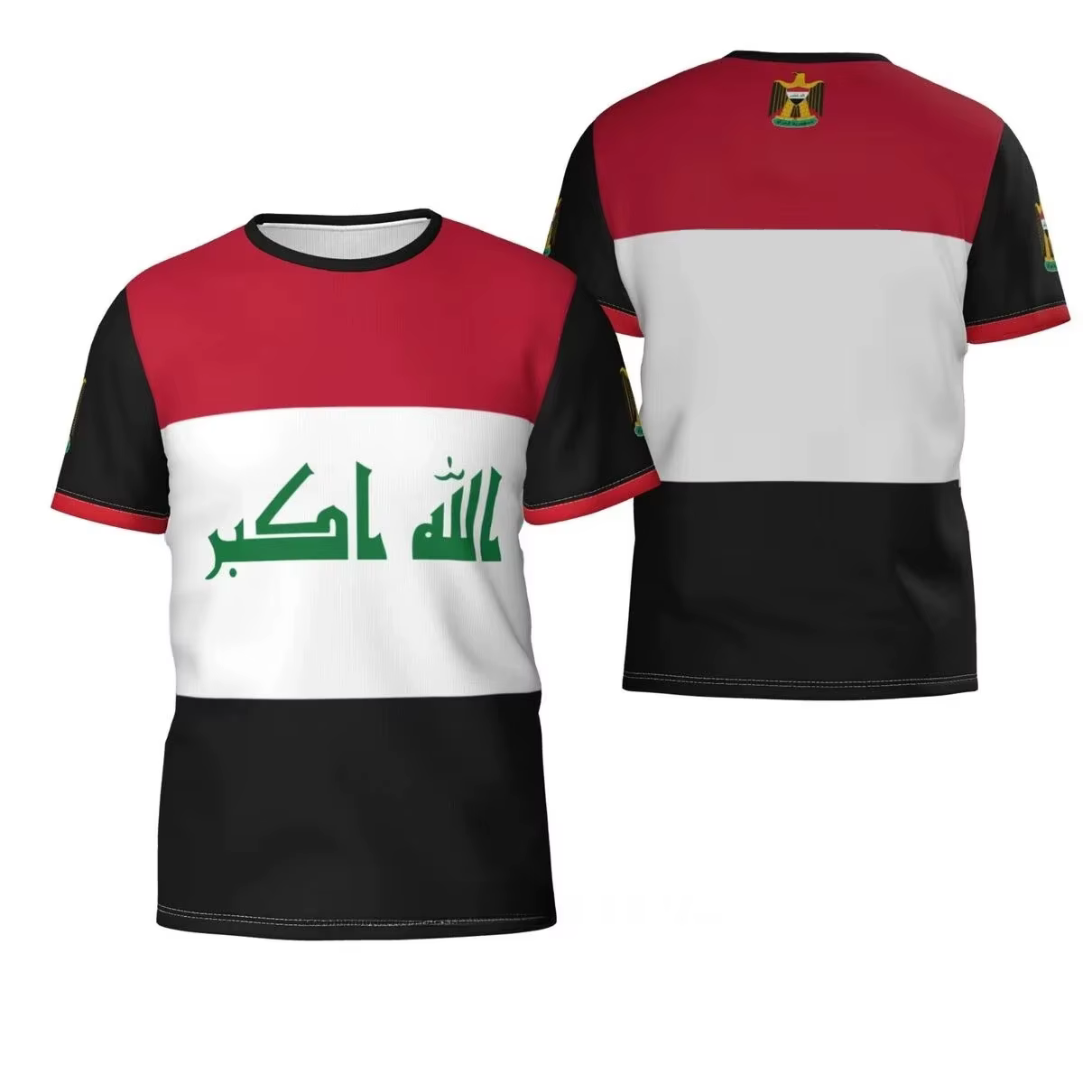 Iraquien Drapeau Graphique T-shirts Casual Mode Hommes et Femmes T-shirt Sport Gym D'été Iraq Footba