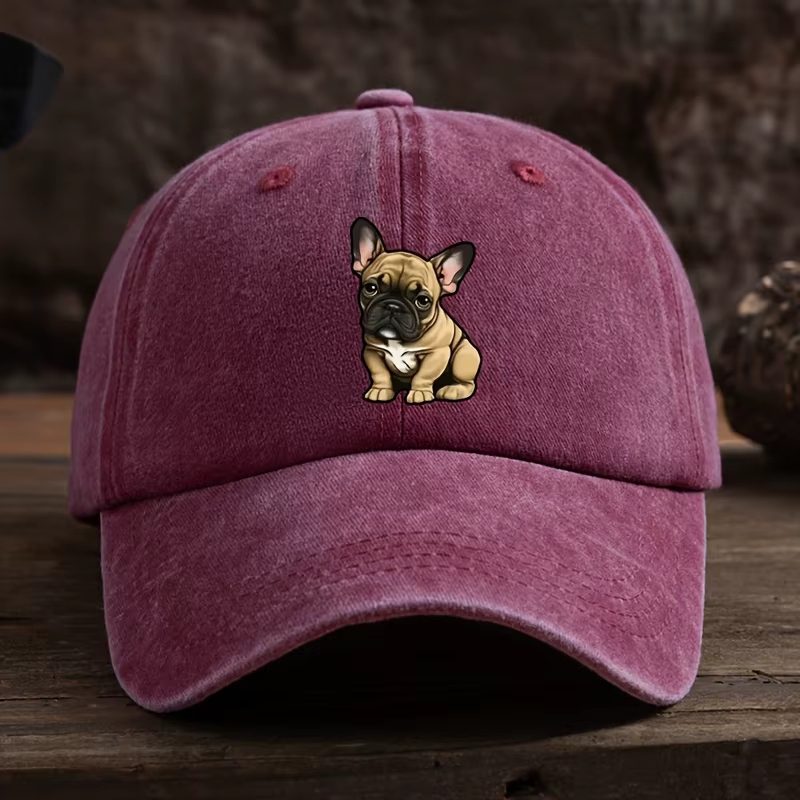 Chapeau de baseball imprimé bouledogue français, protection solaire, chapeau d'extérieur à la mode, 