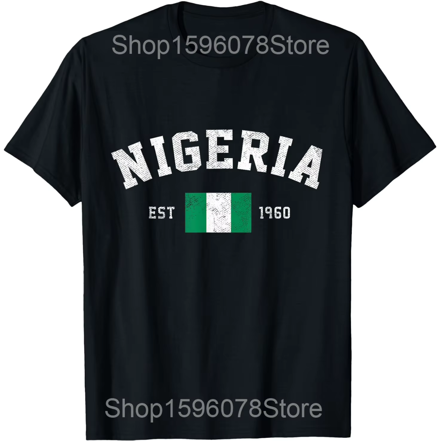 T-shirts drôles avec drapeau nigérian pour hommes et femmes, en pur coton, humoristiques, streetwear