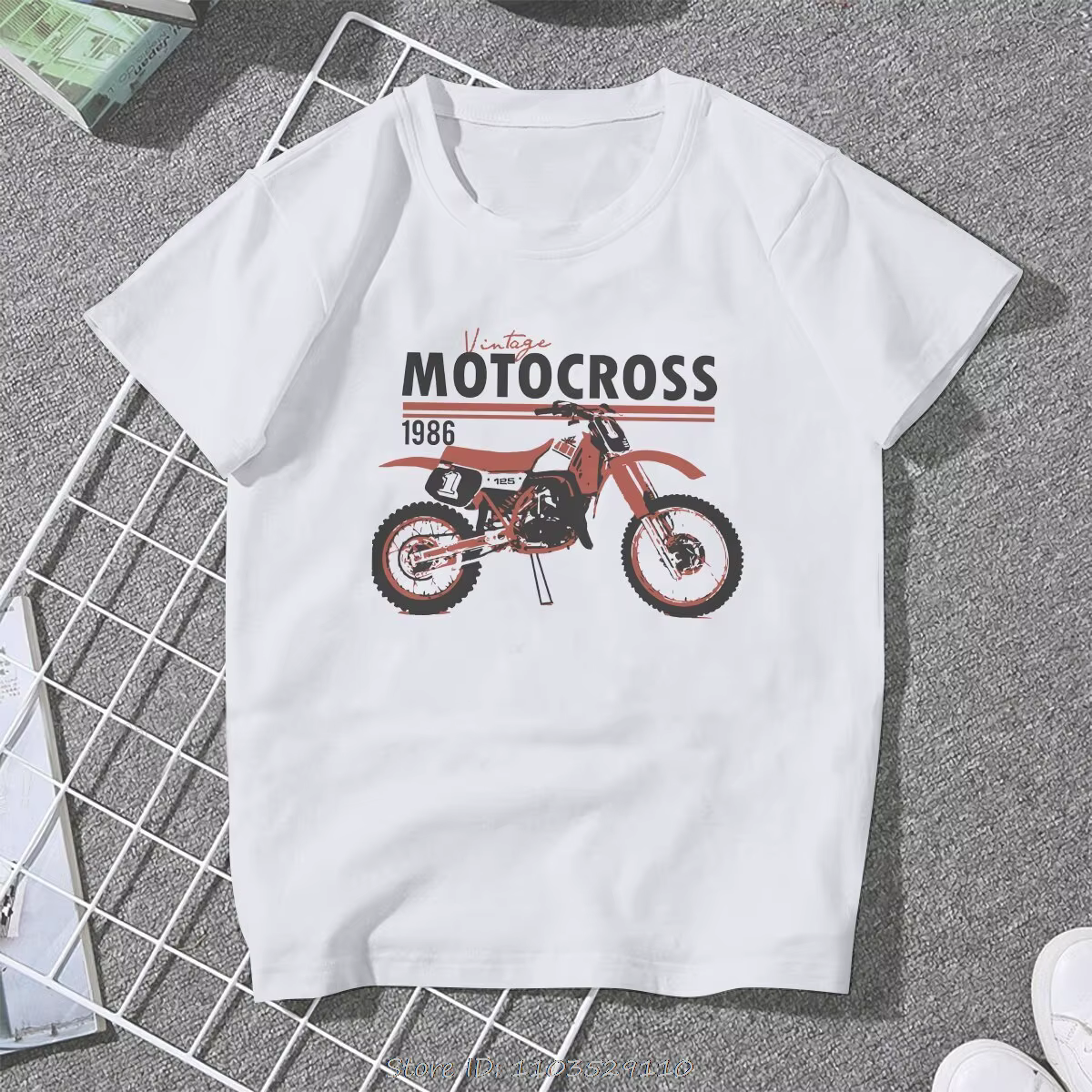 T-shirt de motocross vintage pour hommes et femmes, Endflats Cross Motorcycle Racing, Économie basiq