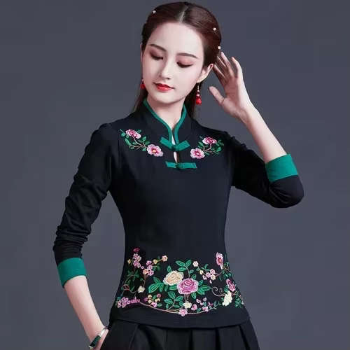 Style ethnique Streetwear mode décontracté femmes vêtements chemises pour femmes Vintage vêtements t