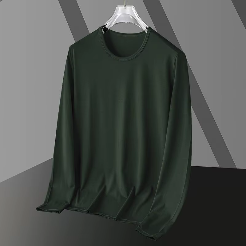 T-shirt Homme Slim Fit à Manches Longues et Col Rond – Nouveau Style Élégant, Couche de Base Polyval