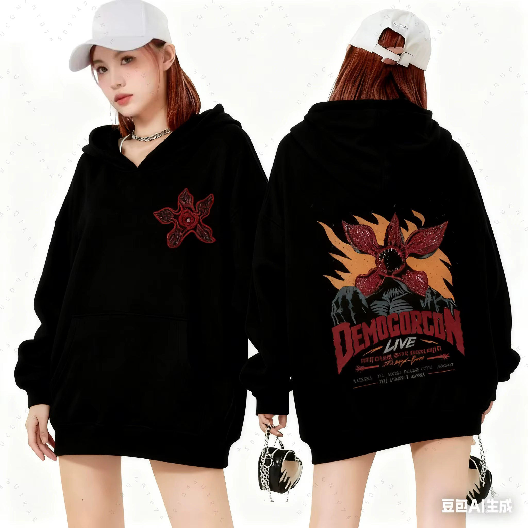 Eddie Munson The Demogorgon sweat à capuche pour hommes femmes Cannibal fleur monstre imprimé Cardig