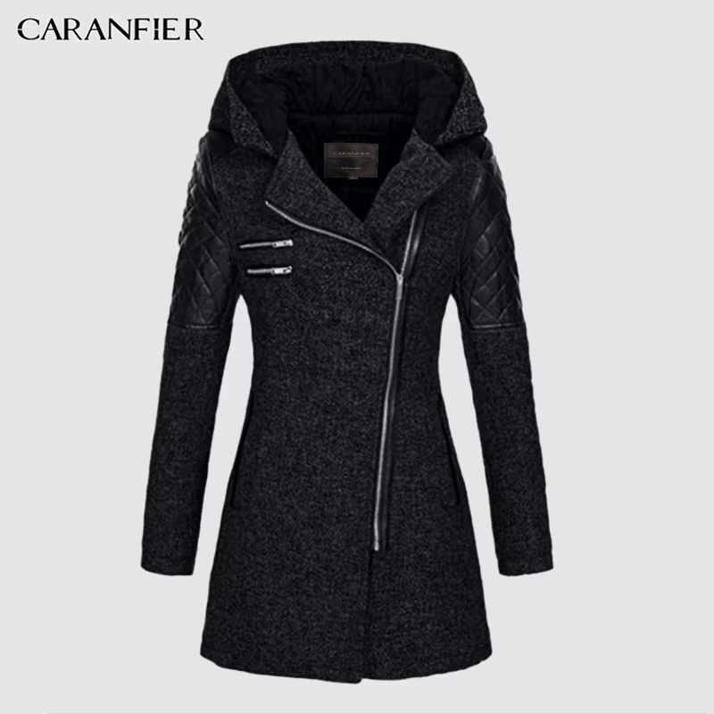CARANFIER-Veste chaude et mince pour femme, parka optique, pardessus d'hiver, vêtements d'extérieur 