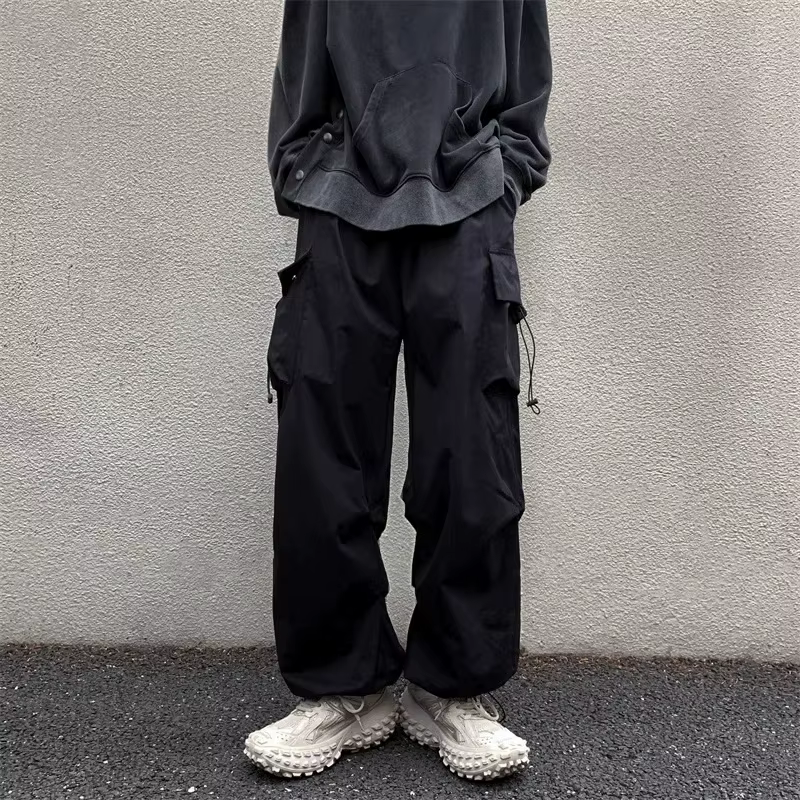 Pantalon cargo vintage pour homme avec cordon de serrage, plusieurs grandes poches, coupe ample, jam