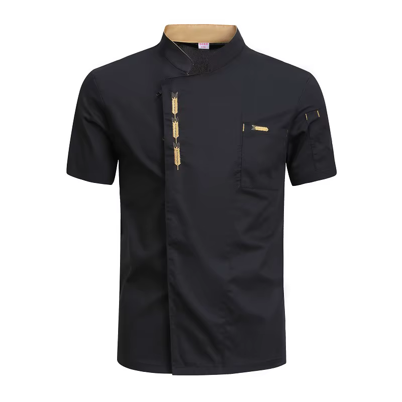 Uniforme de chef cuisinier unisexe, veste à manches courtes, manteau de chef, vêtements de restauran