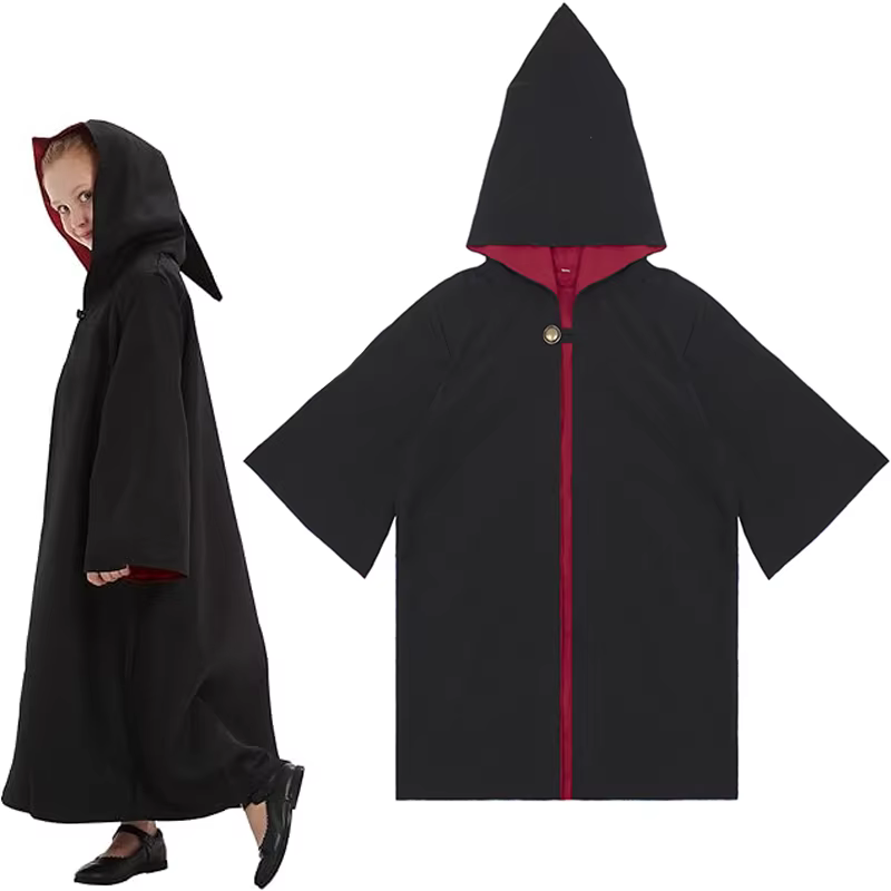Robe d'halloween et de noël pour filles, cape, lunettes, chaussettes, Costume de Cosplay, robe de fê