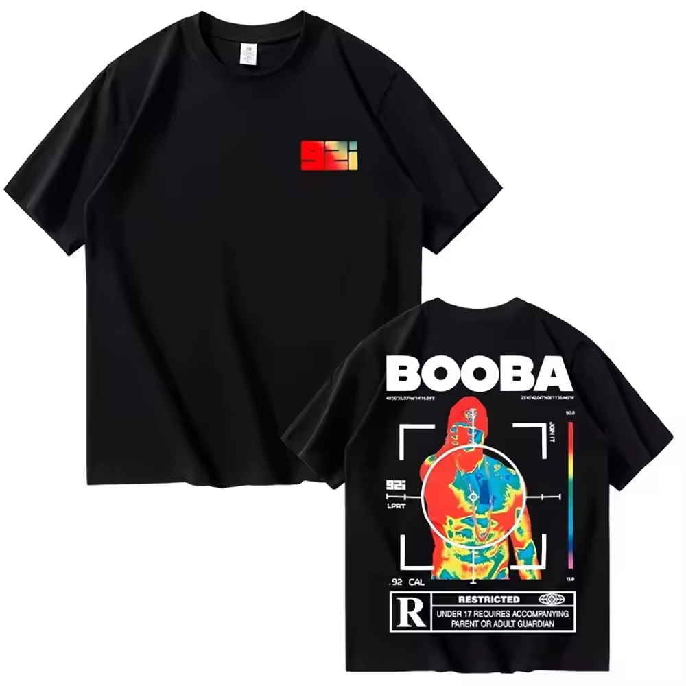 T-Shirt à manches courtes imprimé BOOBA pour hommes et femmes, coupe ample et décontractée, Style Ha