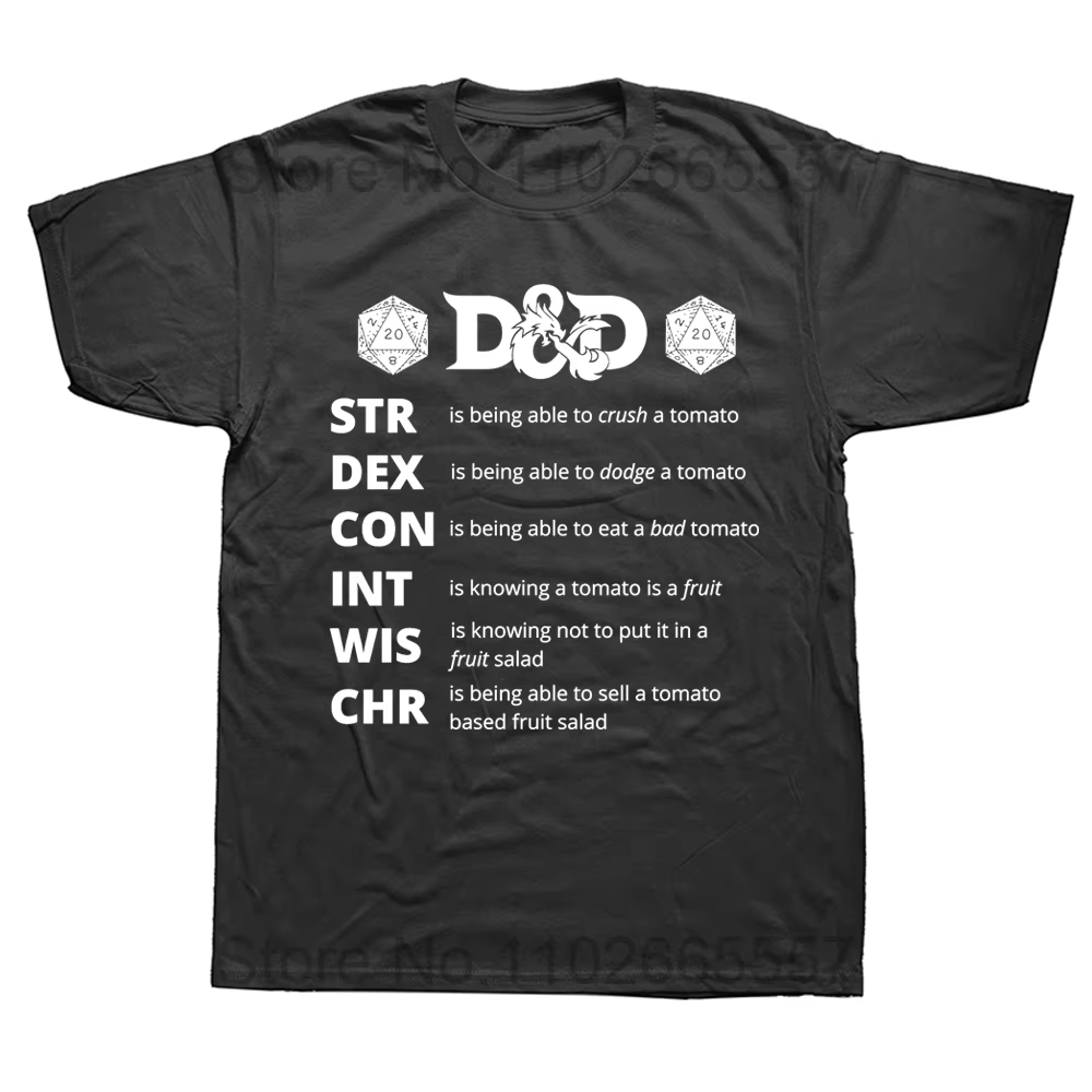 Drôle Hip Hop DND jeu Streetwear donjon Dragon T-Shirt hauts t-shirts Dnd Dragon dés Rpg T-Shirt hom