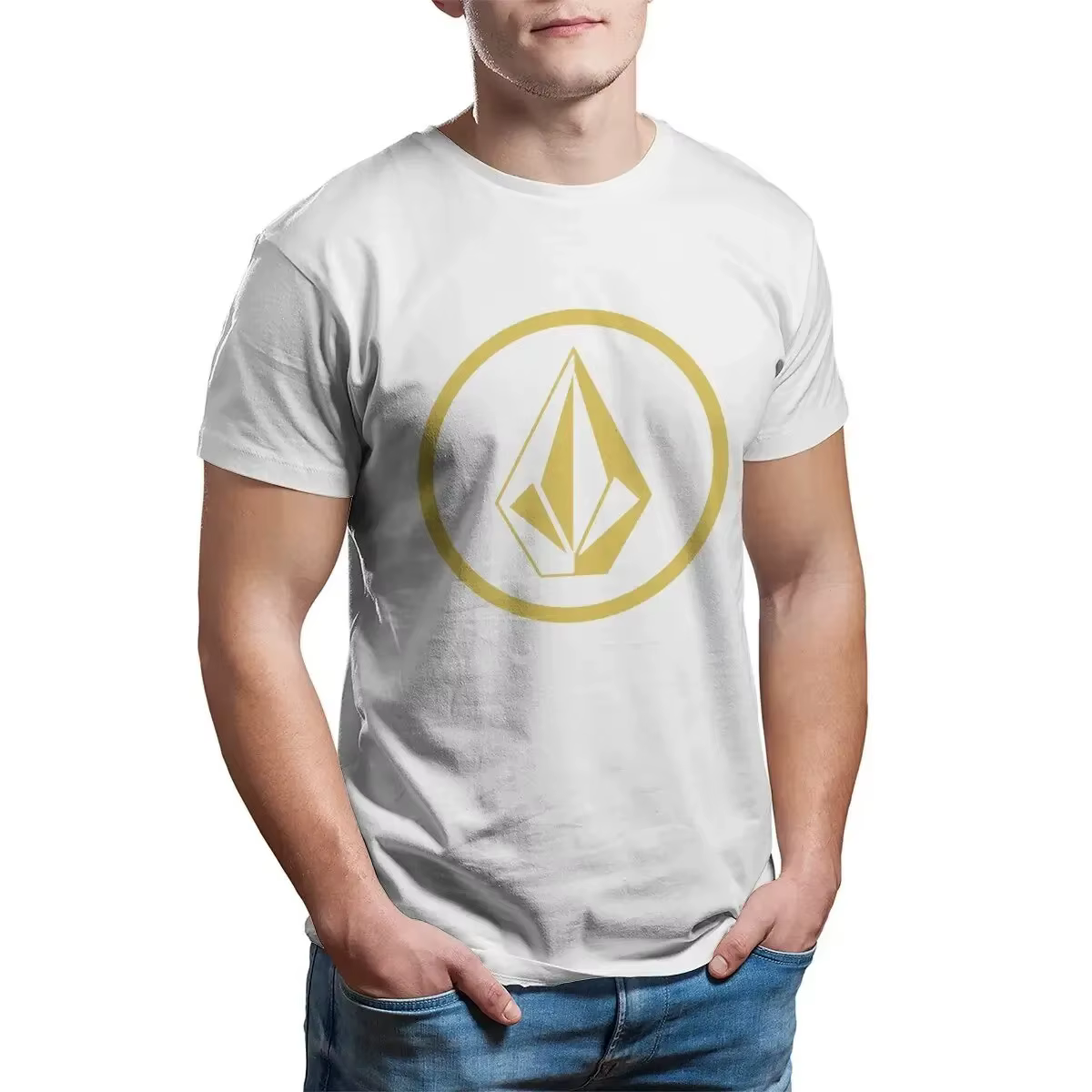 Hommes Simple or Volcom Logo T-Shirts v-volcoms coton vêtements drôle à manches courtes col rond t-s