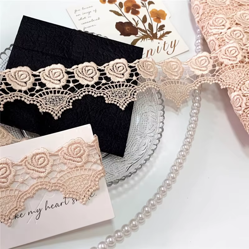 Accessoires de vêtements en dentelle de Venise, nickel é brillant, fleur beige creuse, bricolage, di