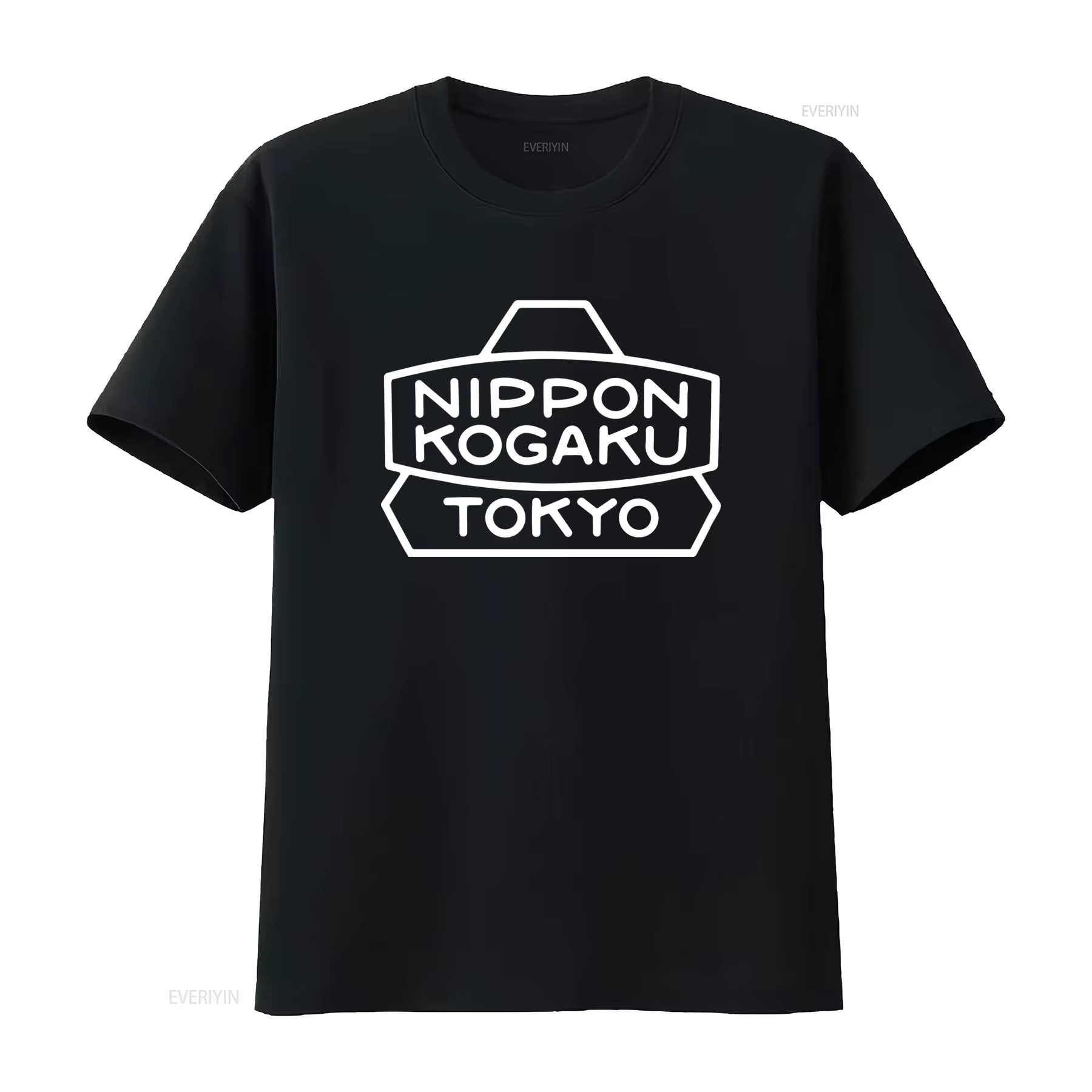 T-shirt noir pour hommes de Nippon Kogaku Tokyo Print, disponible en tailles S à 5XL, style vintage 