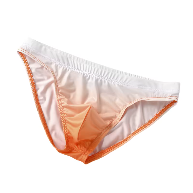 Sous-vêtements Sexy pour hommes, taille basse, slip en soie glacée, respirant, à séchage rapide, poc