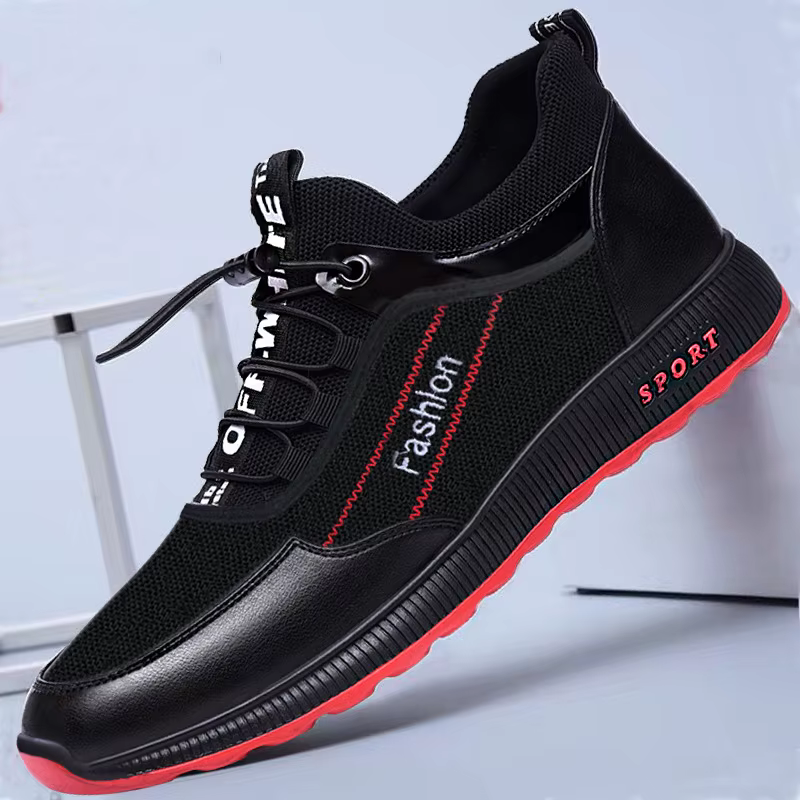 Chaussures de Tennis pour hommes baskets hommes en cuir chaussures décontractées maille chaussures d