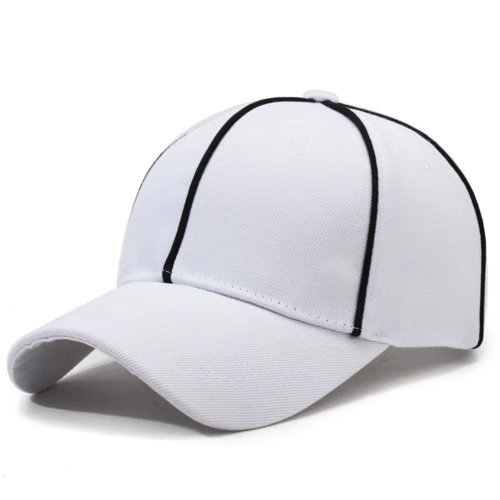 Casquette d'arbitre professionnelle réglable noire/blanche avec bordure contrastante – Chapeau de sp