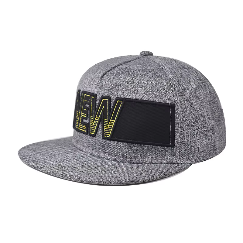 Casquette Hip-Hop Plate NOUVELLE avec motif brodé – Tendance Printemps-Automne – Casquette de Sport 