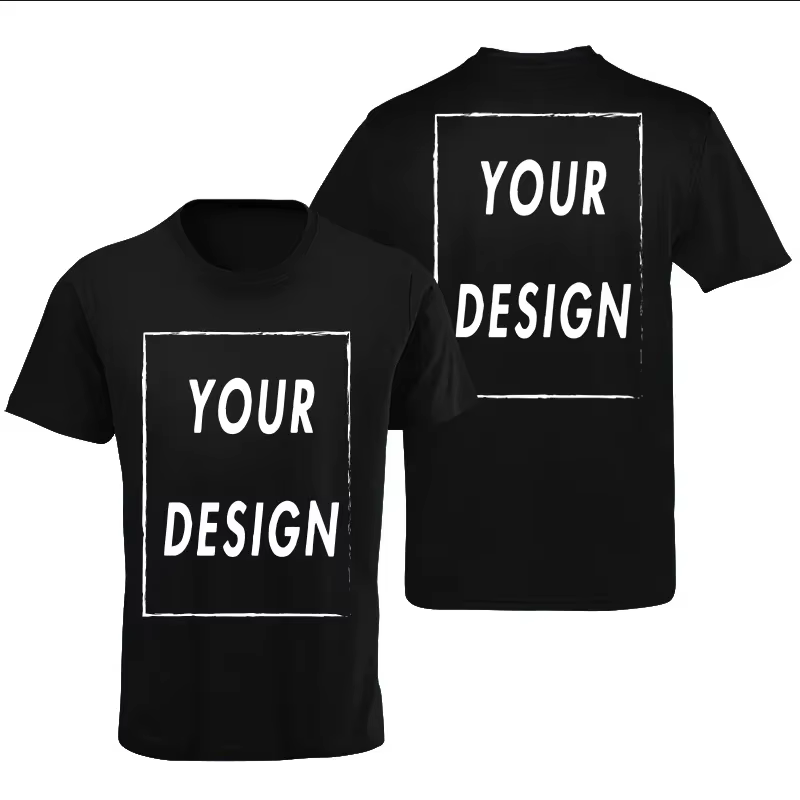 T-shirt Personnalisé 100% Coton pour Homme, Impression Avant et Arrière, Professionnel, Votre Propre