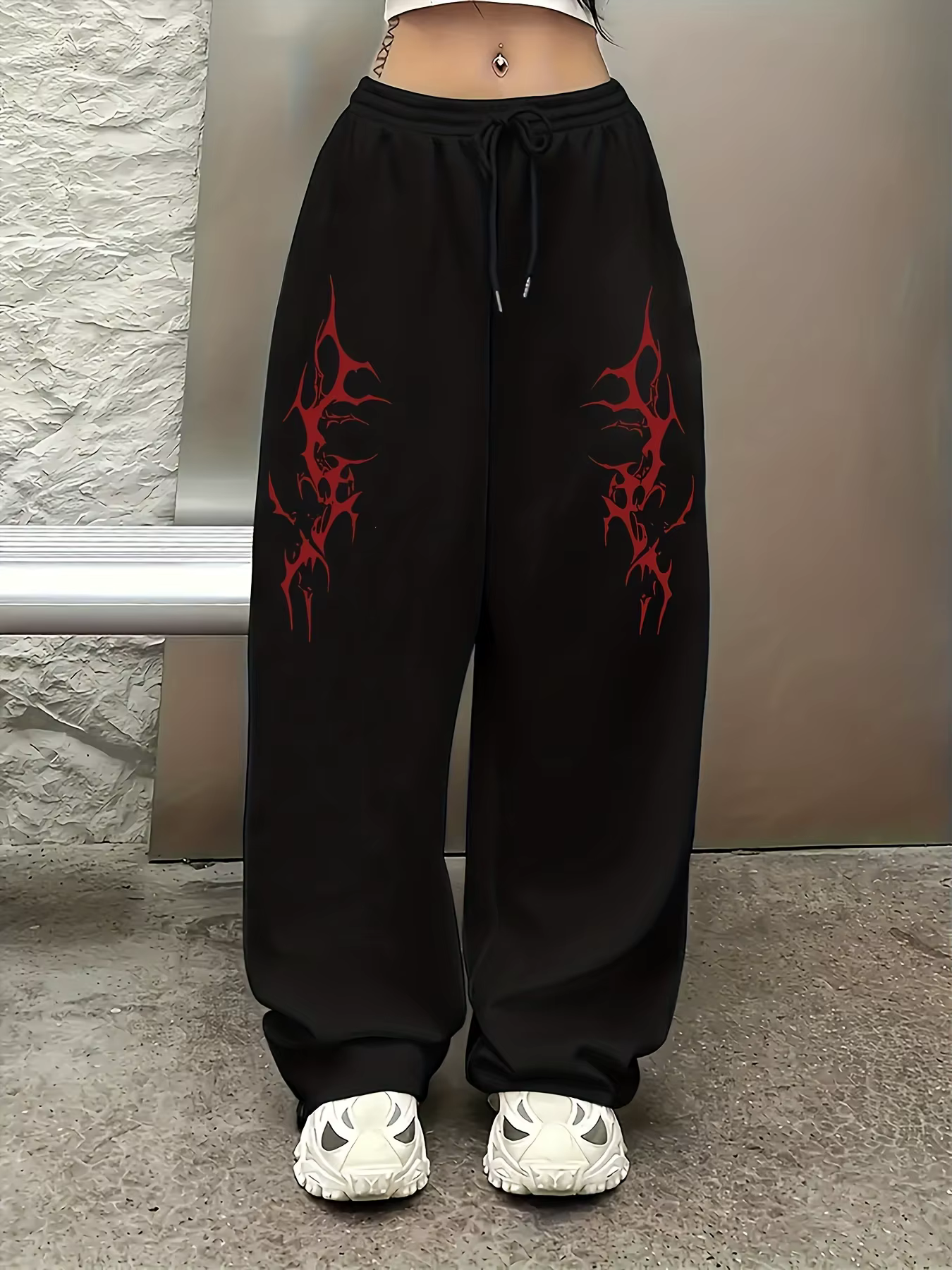 Pantalon de jogging imprimé pour femmes, décontracté, Hip-Hop, Style de rue, coupe ample, cordon de 