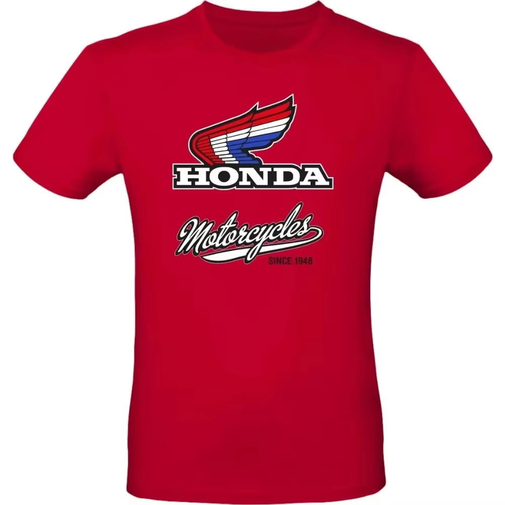 T-shirt de course vintage Honda Motorcycles, t-shirt graphique pour motards, en coton, décontracté, 