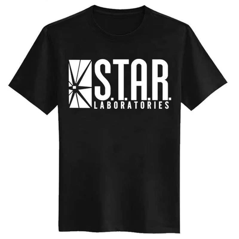 Les Laboratoires Flash STAR S.T.A.R. Labs T-Shirt 100% coton col rond été à manches courtes décontra