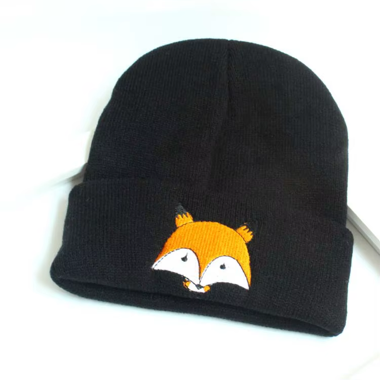 Bonnet en laine de dessin animé Kawaii pour enfants, bonnet pour enfants, renard mignon, chapeau cha