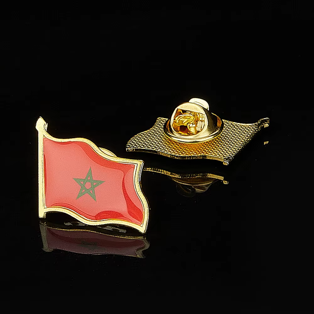 Épingle à revers en époxy, drapeau National du royaume du marocain, Badge/broche pour sac de costume