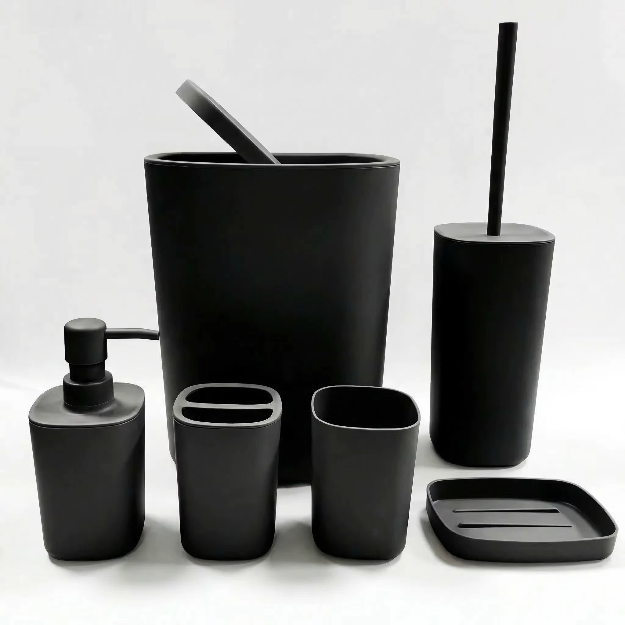 Ensemble d'accessoires de salle de bain 6 pièces, ensembles de vanité pour salle de bain avec brosse