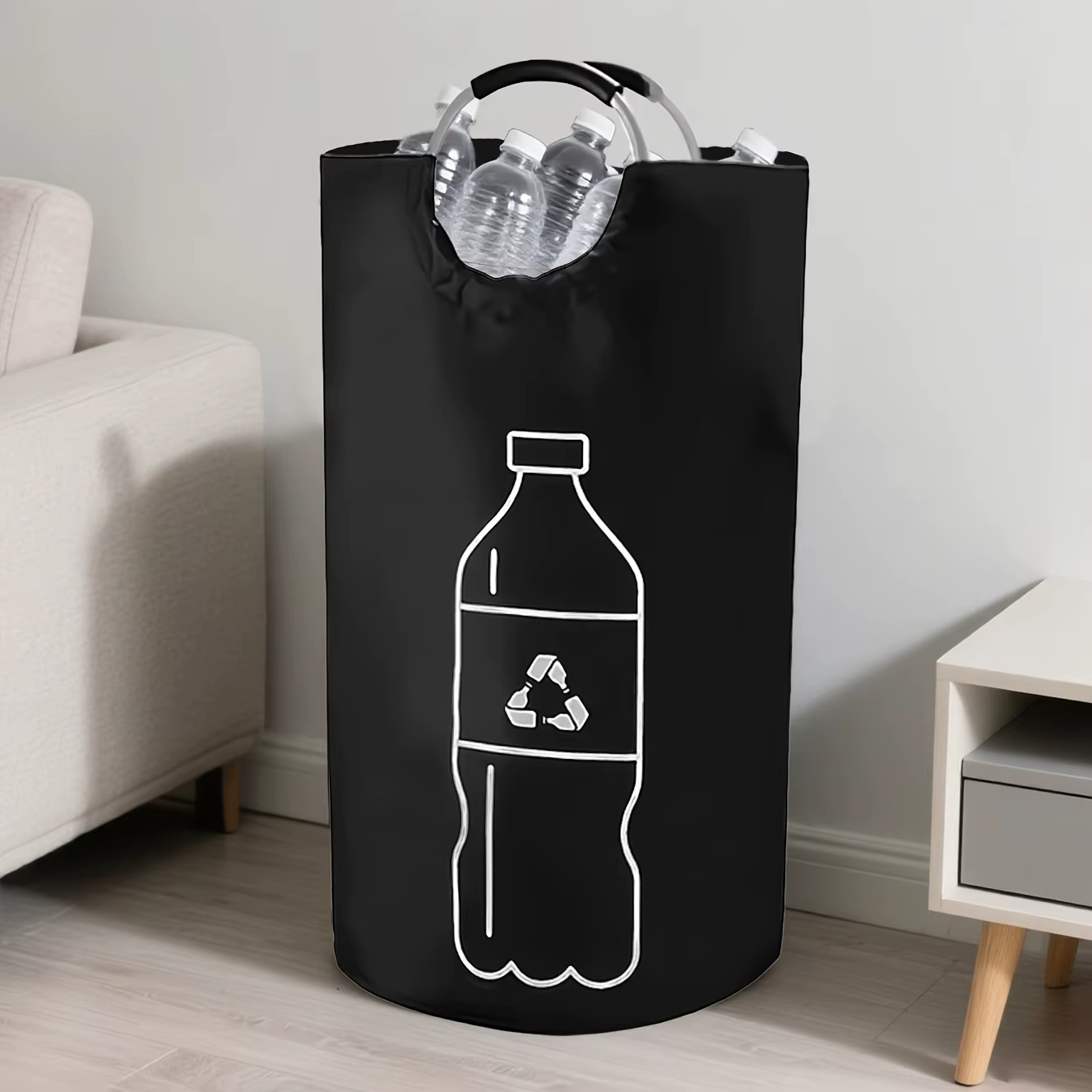 1 poubelle de recyclage pliable de très grande capacité pour la maison - Conception cylindrique à ou