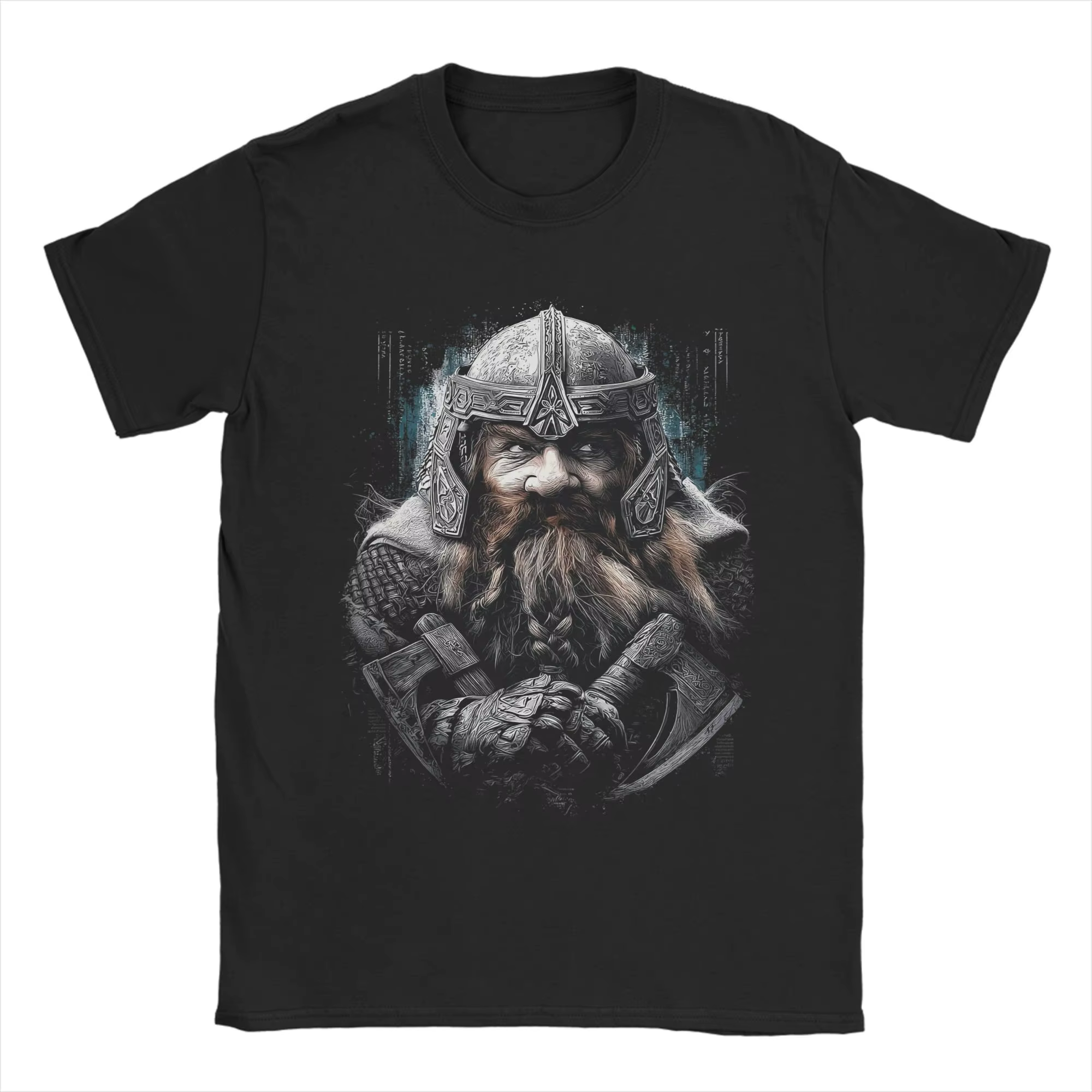 Gimli L-Lords Of The R-Rings T-shirt pour hommes en pur coton, T-shirt drôle à col rond, hauts à man