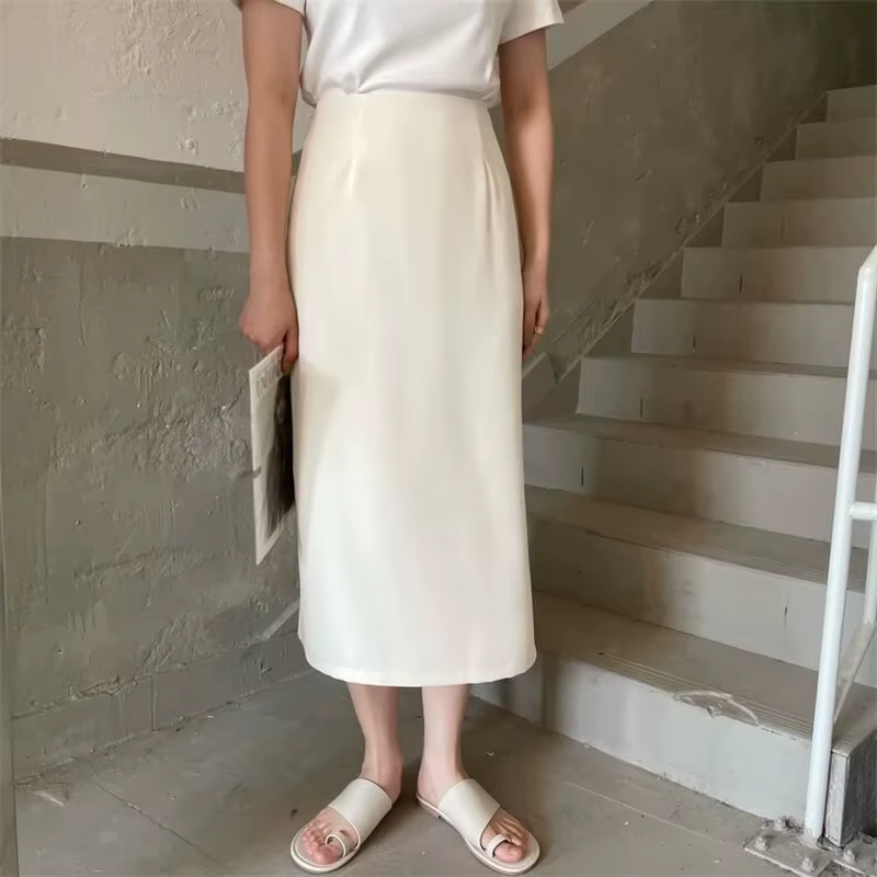 Jupe de costume professionnelle pour femme, coupe trapèze, en mélange de coton et polyester léger, l