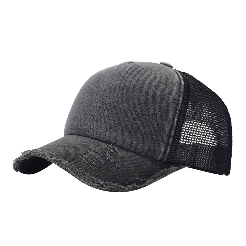 Logo personnalisé nouveau rétro vieux 5 panneaux lavé couleur unie panneau lumineux casquette de Bas