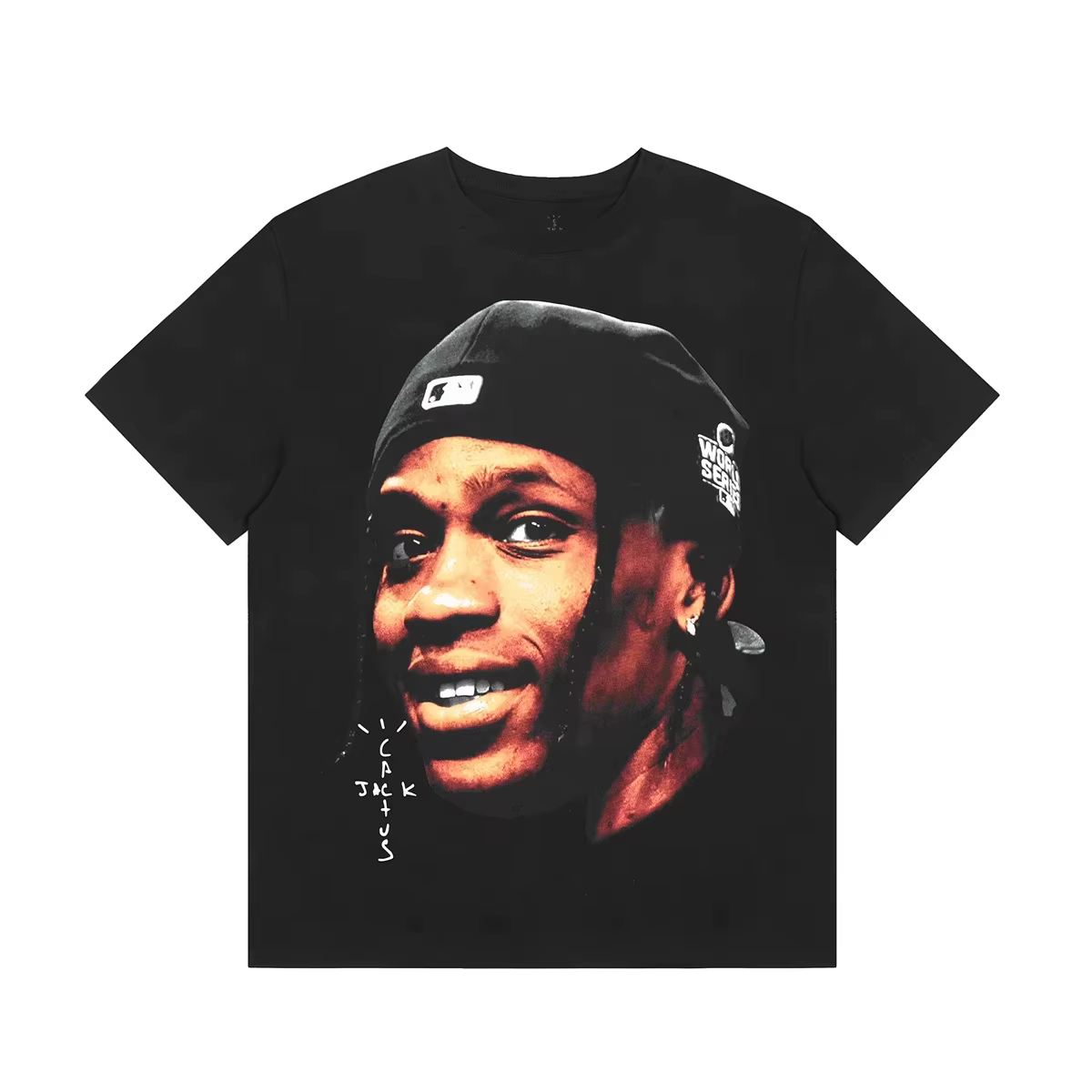T-shirt imprimé Rapper Portrait Jackes, style décontracté américain, coupe ample, pour hommes et fem