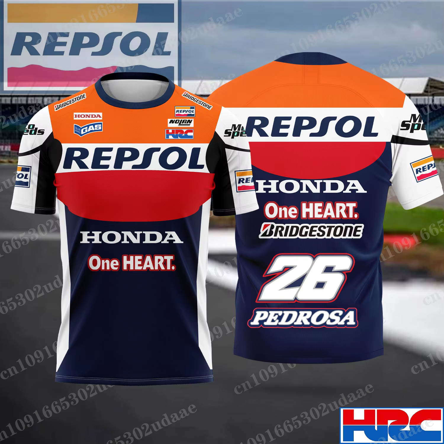 T-Shirt de sport respirant à manches courtes pour hommes, Style Vintage REPSOL Honda Racing, été