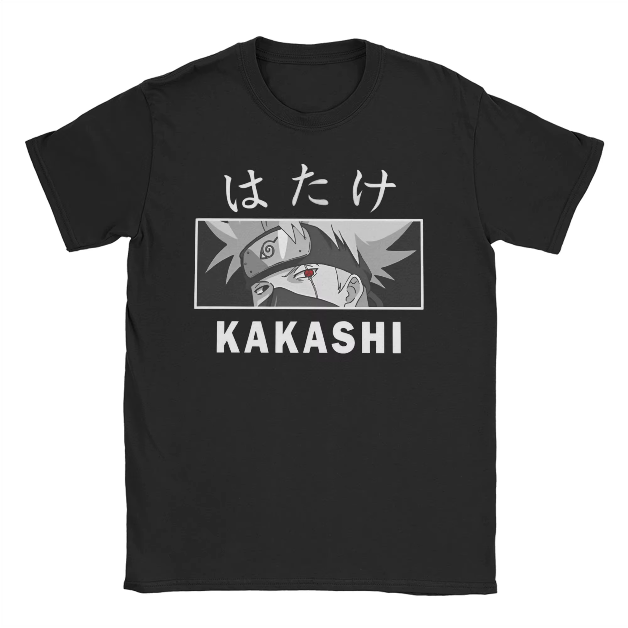 T-shirts Kakashi Hatake Sharingan pour hommes et femmes, anime manga Narutoes, t-shirt en coton 100%