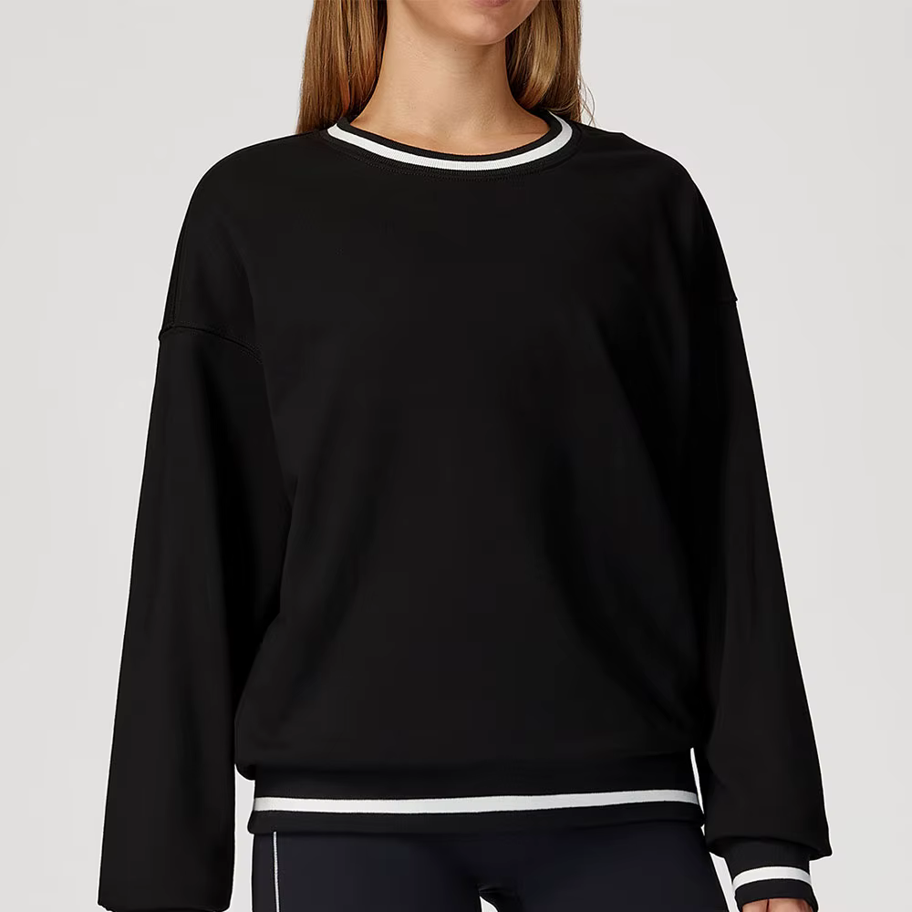 Sweat à capuche à manches longues pour femmes, ample, col rond, à la mode, décontracté, pour l'extér