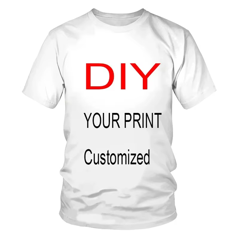 T-shirt à manches courtes pour hommes et femmes, impression 3d personnalisée, Photo personnalisée, b
