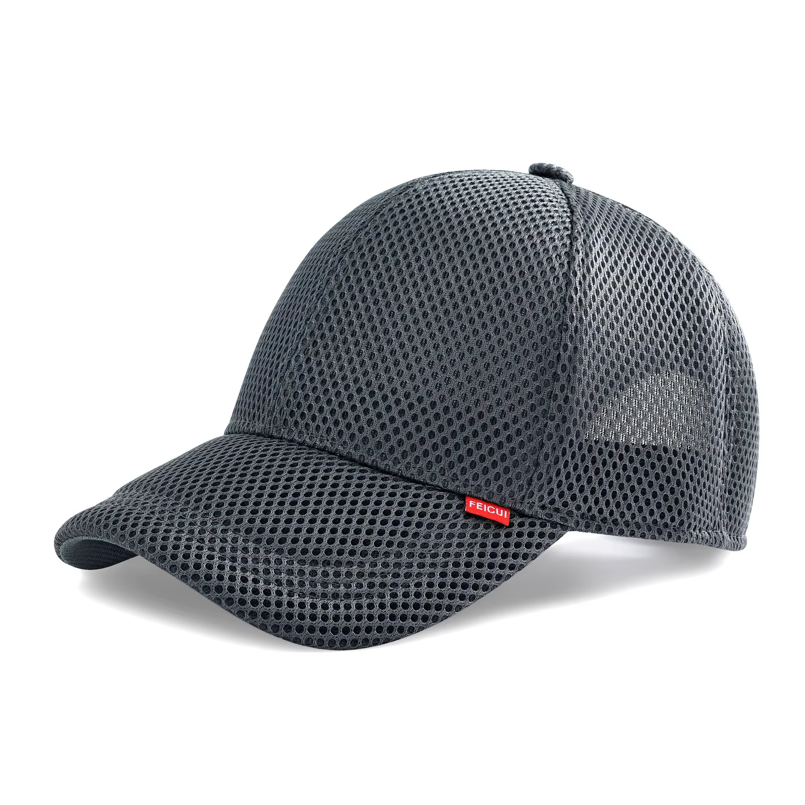 Casquette de baseball unisexe FEICUI 6 panneaux en maille pour l'été, casquette de course couleur un
