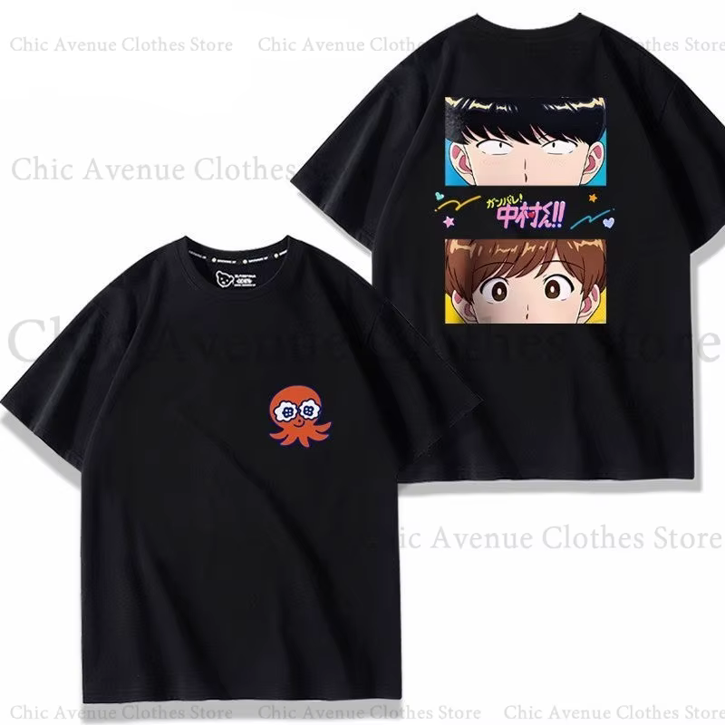 T-shirt imprimé de la série Anime Go For It Nakamura-kun, en coton, pour hommes et femmes, vêtements