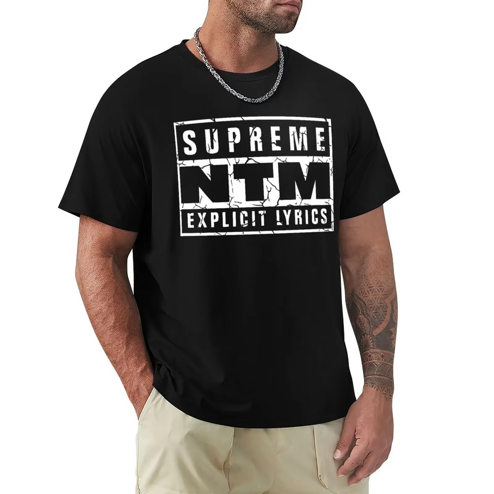 Nouveau modèle été 2026 NTM – T-shirt imprimé col rond pour homme, élégant, de haute qualité et conf