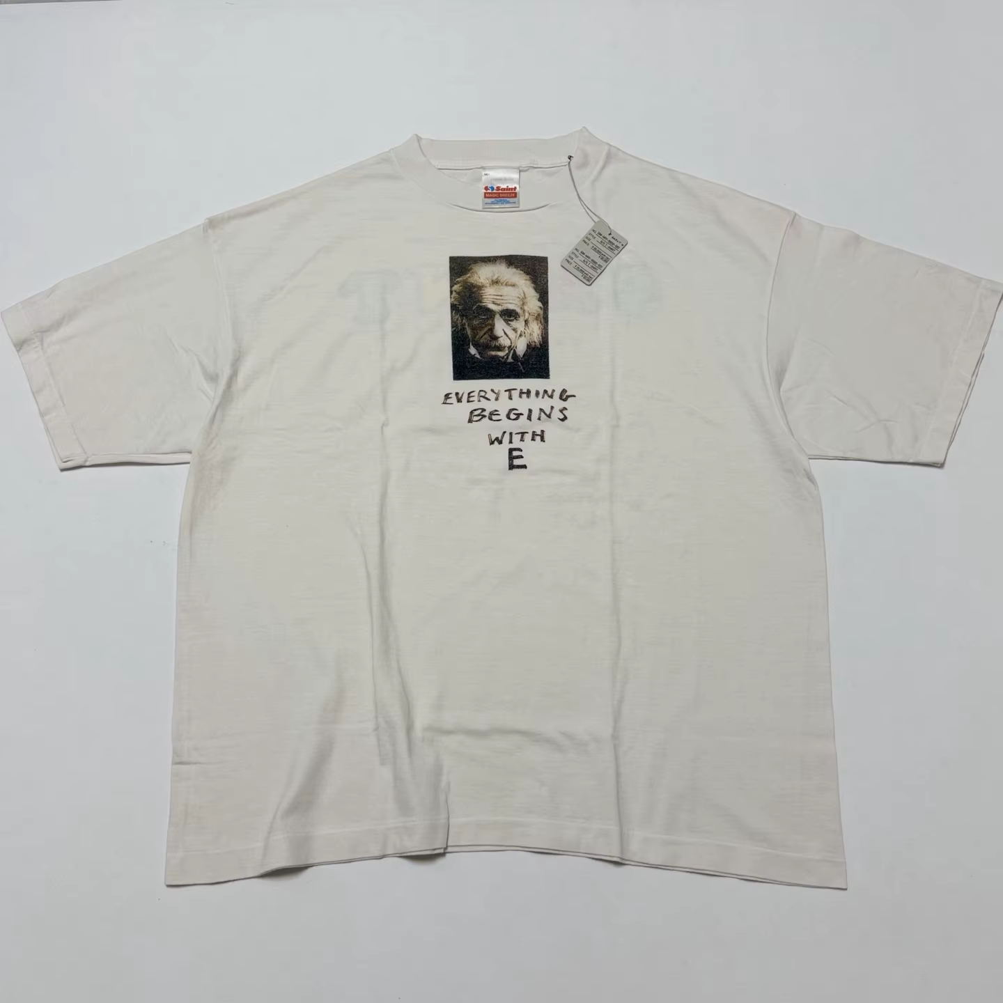 T-shirt surdimensionné Saint Everything Begins With E pour hommes et femmes, t-shirt surdimensionné 