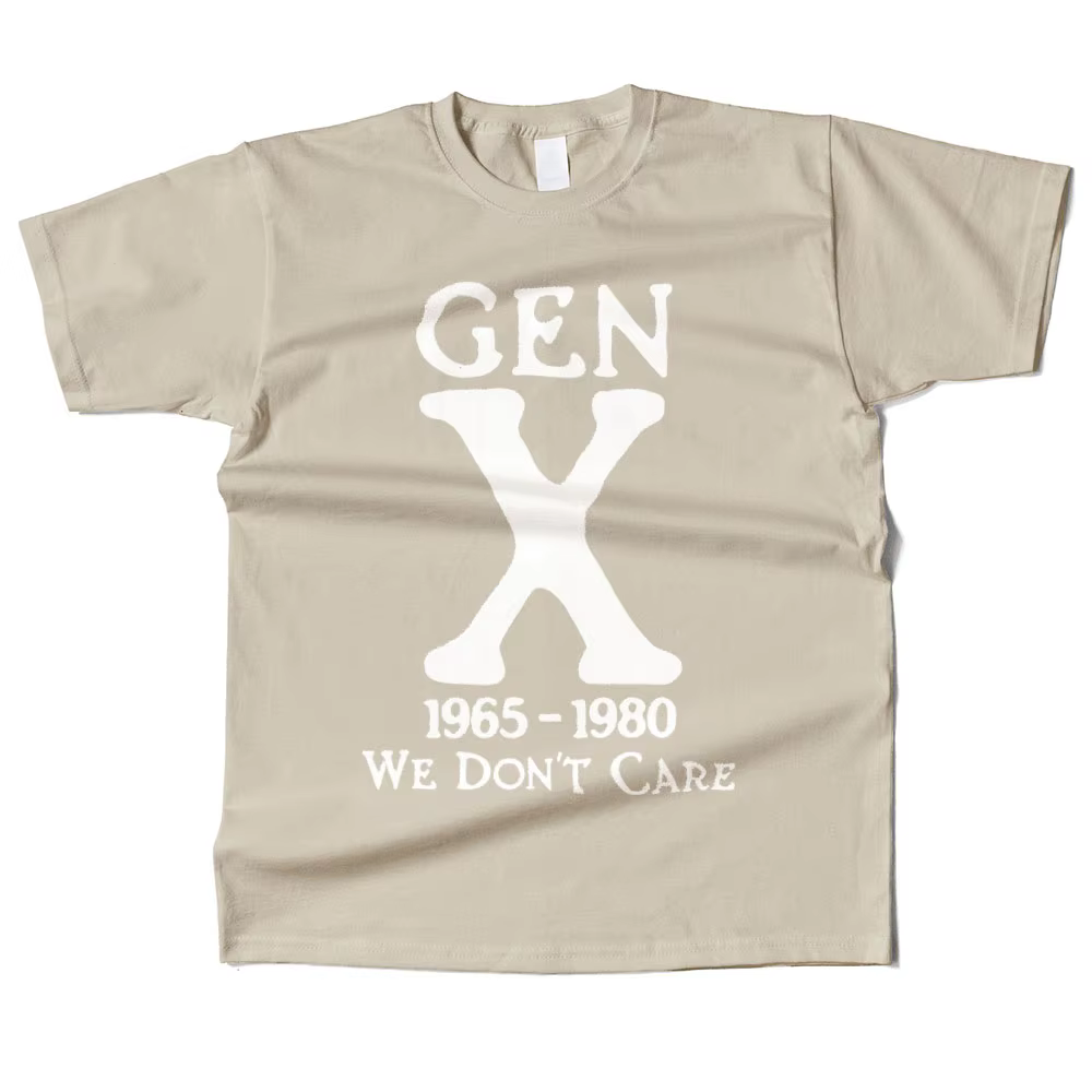Hommes coton Gen X 1965-1980 nous ne se soucis pas graphique haute qualité t-shirt rue Style décontr