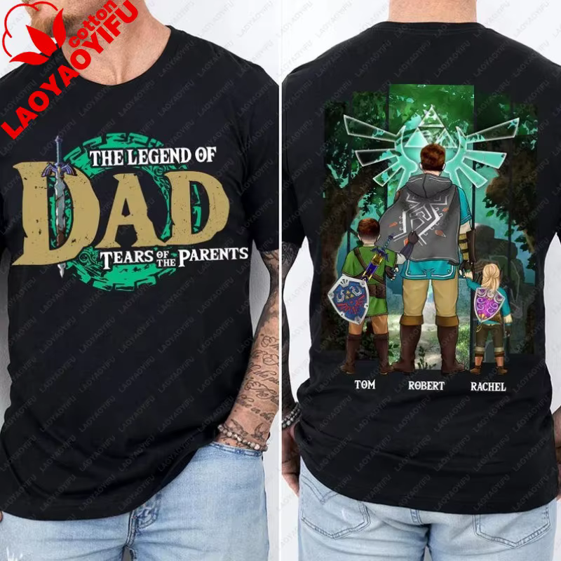 T-shirt personnalisé Legend of Dad Children of The Wild, meilleur papa de tous les temps, cadeau pou
