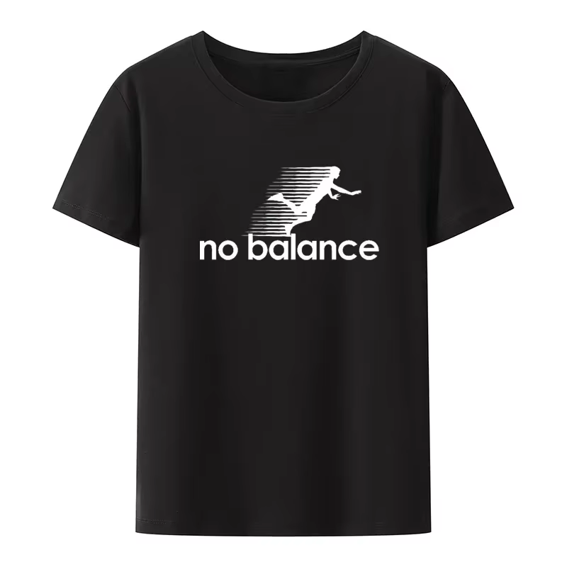 T-shirt drôle imprimé graphique No Balance pour hommes, t-shirt fantaisie, vêtements masculins confo
