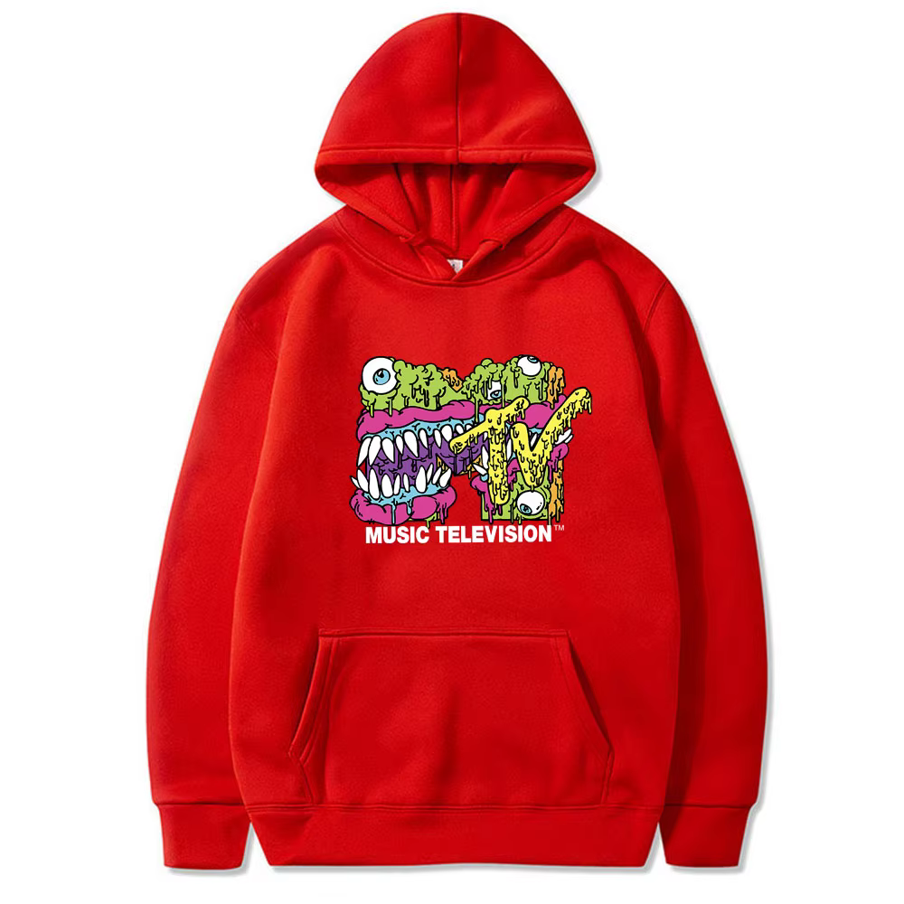 Sweats à capuche en coton unisexe pour hommes et femmes, sweat à capuche MTV Music Television Monste
