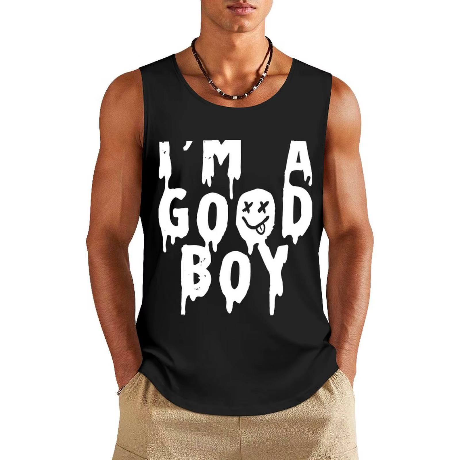 T-shirt de musculation anime pour hommes, haut précieux, je suis un bon garçon