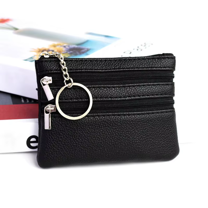 Porte-monnaie en cuir PU pour femmes, petit portefeuille, porte-monnaie, Mini fermeture éclair, sacs