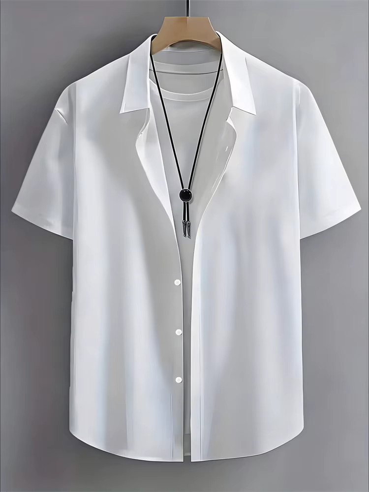 Chemise Super Extensible pour Homme - Chemise Formelle à Manches Courtes de Haute Qualité, Idéale po